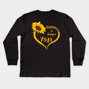 Happiness Is Being A Yaya Kids Long Sleeve T-Shirt